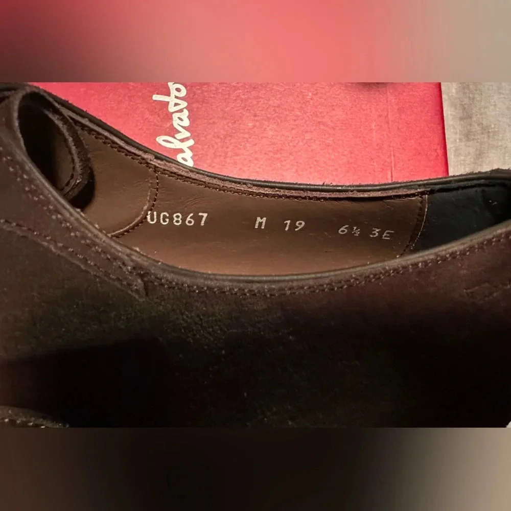 NIB Salvatore Ferragamo SEUL Cap Toe Oxfords Brown Size 6.5